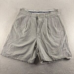 Polo Golf Ralph Lauren Shorts Mens 33 Beige Pleated Cotton Crest Canada Vintage
